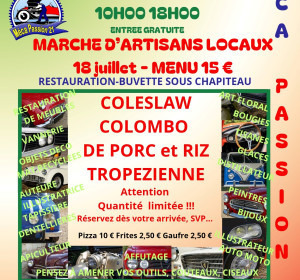Marché artisans locaux et exposition véhicules anciens