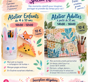Ateliers créatifs Spécial Rentrée