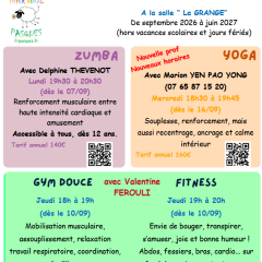 Activités sportives 2026/2027